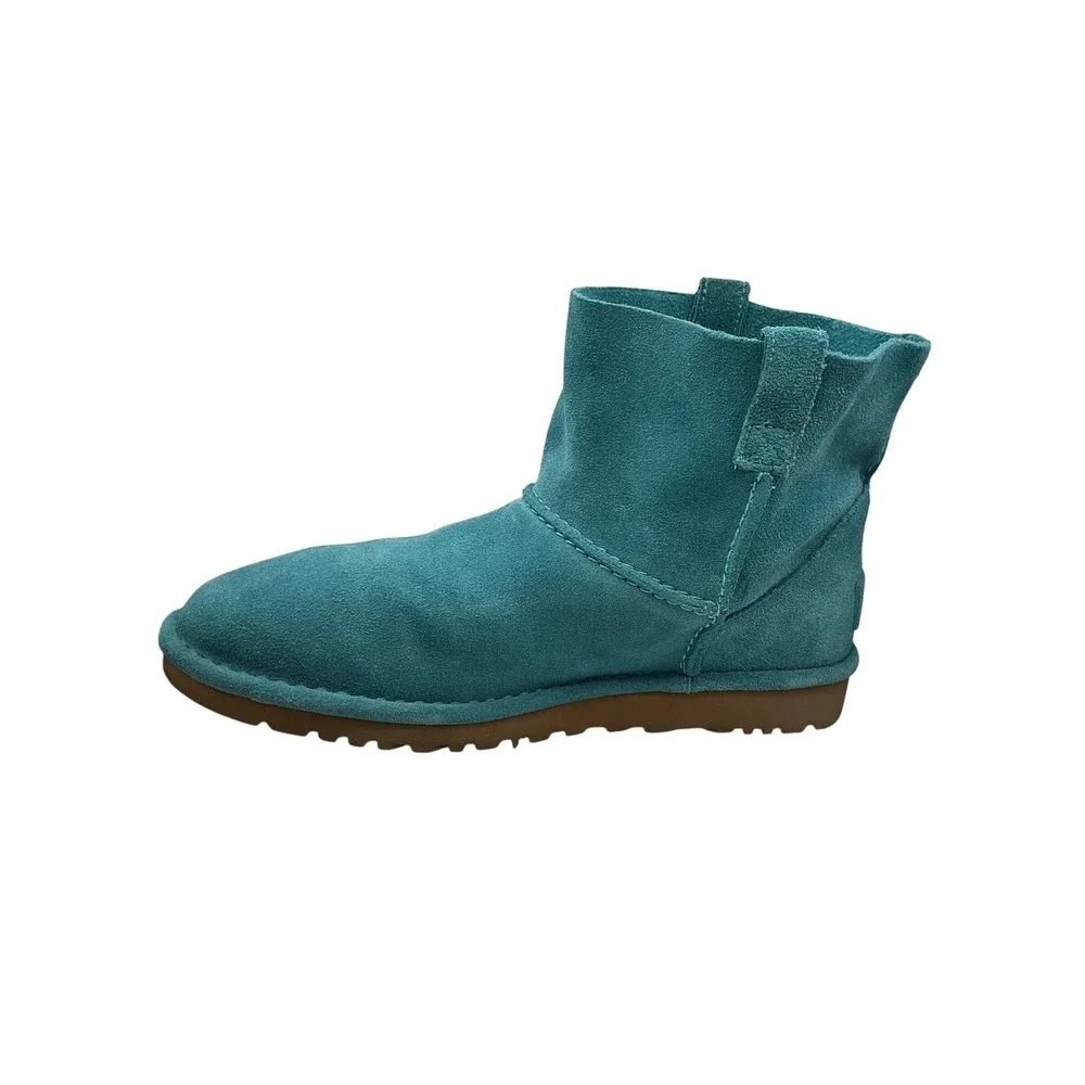 UGG Classic Mini Blue Teal Suede Sheepskin Ankle Boots 1017532 Womens Size 10
